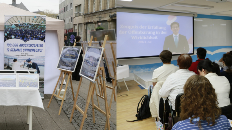 Seminar und Informationsstand zum Kennenlernen der Shincheonji-Kirche Jesu in Essen