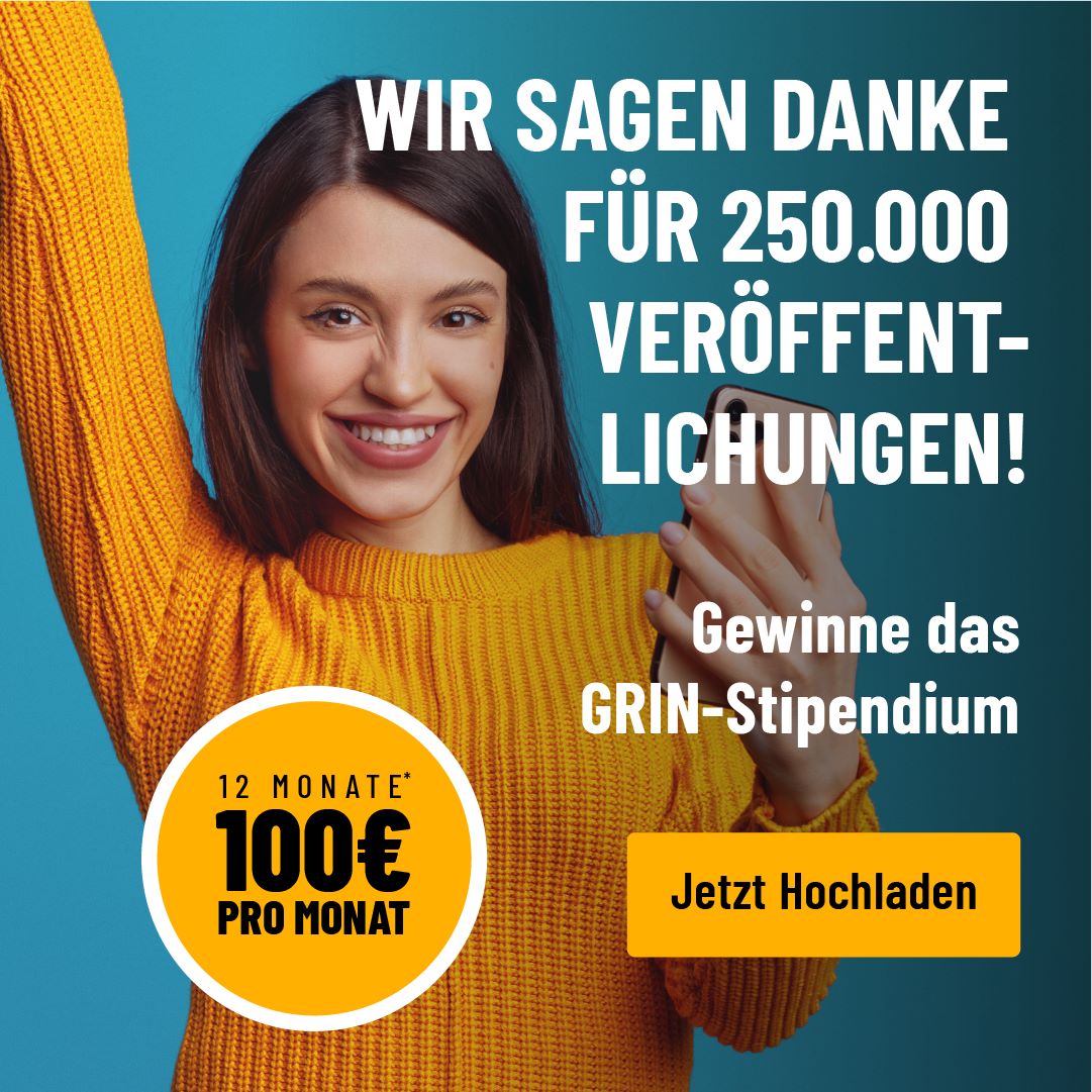 Unser GRIN-Stipendium – ein Dankeschön