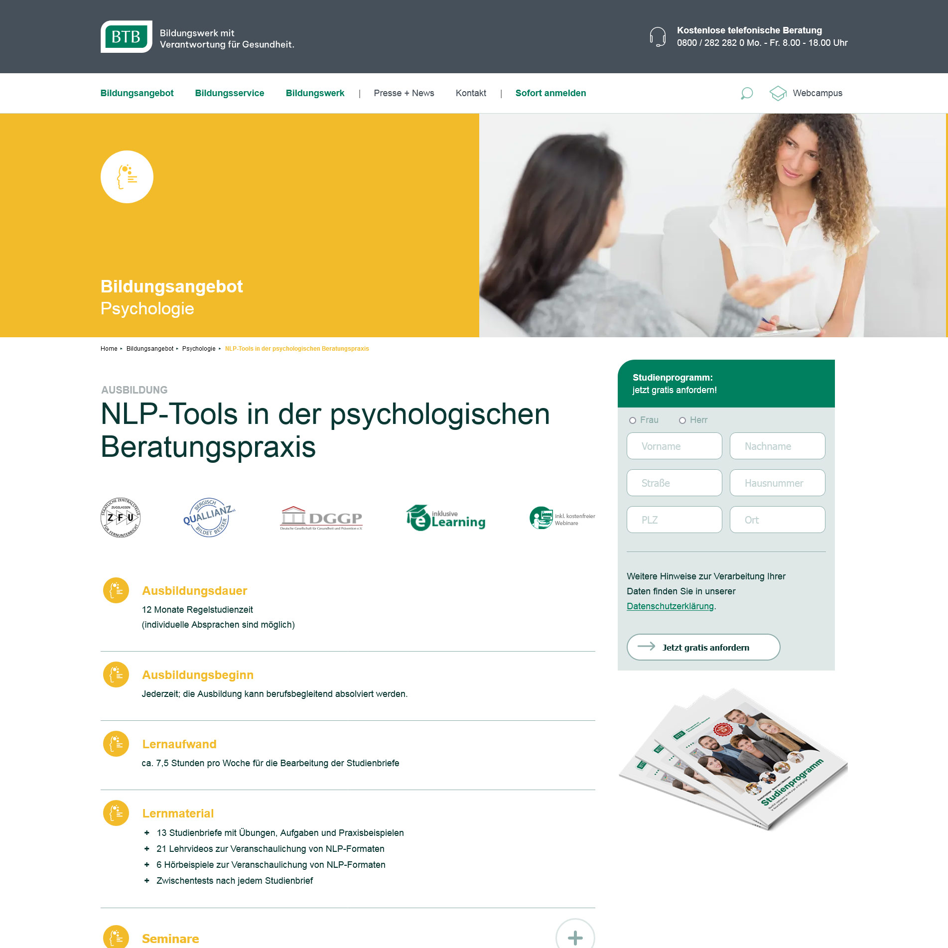 Vielseitig einsetzbarer neuer BTB-Lehrgang „NLP-Tools in der psychologischen Beratungspraxis“