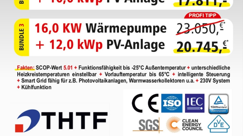 DCH Energy – Wärmepumpe und passende Photovoltaik im Paket zu bisher unerreichtem Preis-Leistungs-Verhältnis
