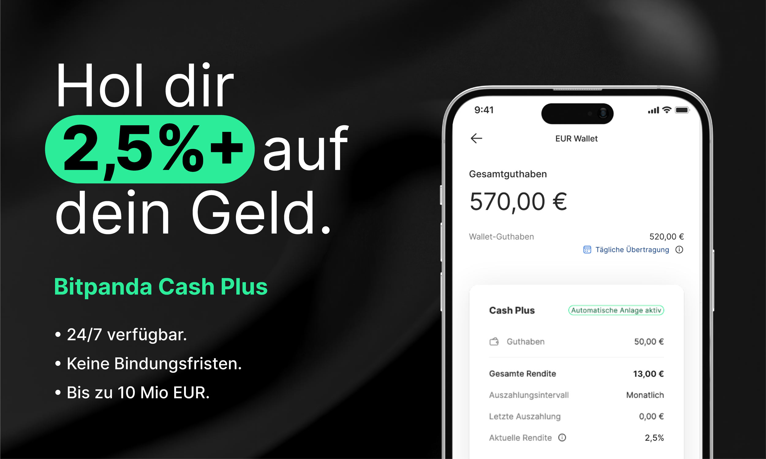 Bitpanda präsentiert „Cash Plus“: Revolution des Sparens mit hohen Renditen und 24/7 Verfügbarkeit in EUR, GBP und USD