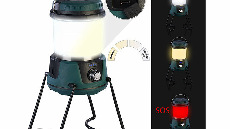 KryoLights 3in1-Akku-LED-Campinglaterne bis 800 Lumen