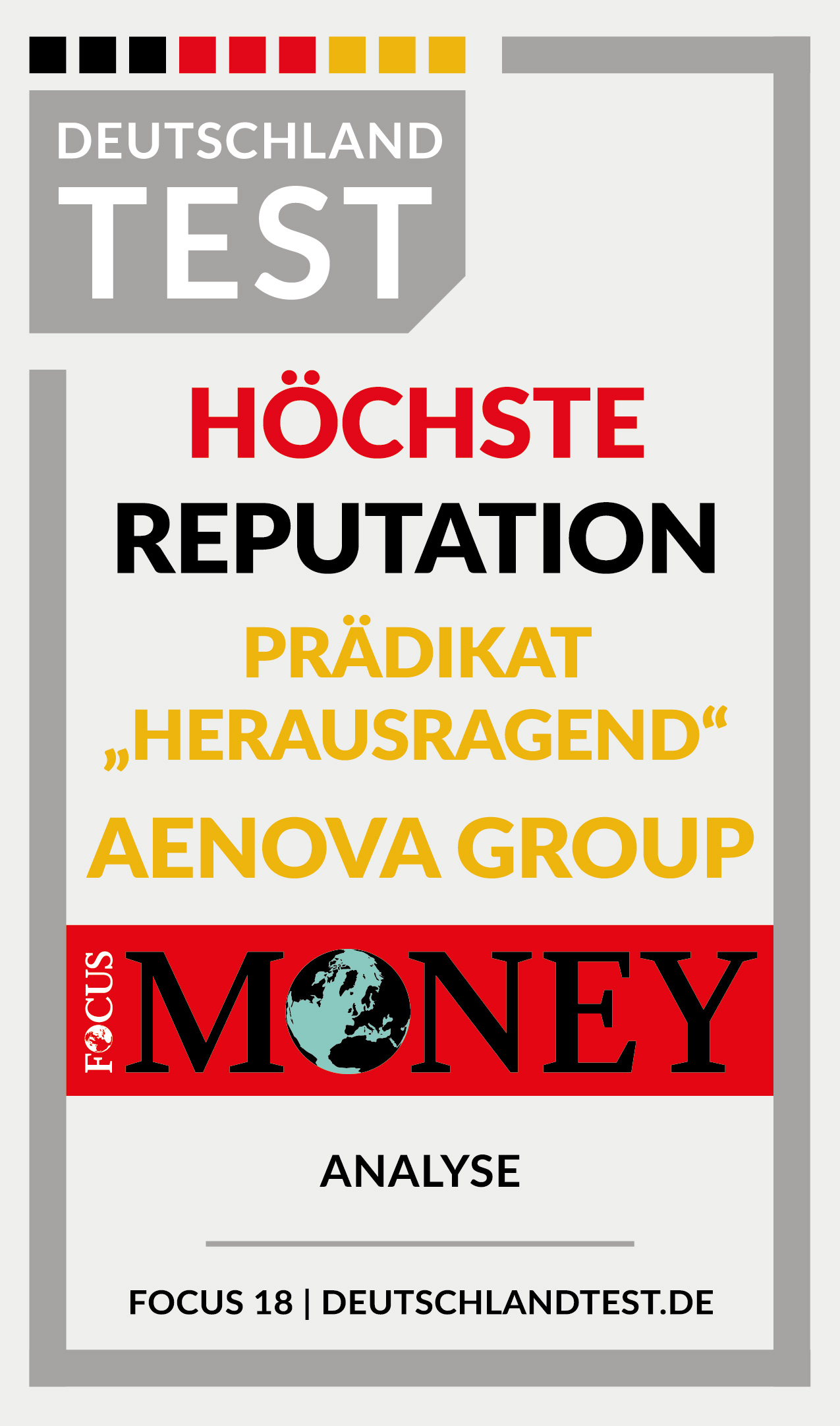 Aenova erhält Prädikat „Höchste Reputation“ im Focus Money Test