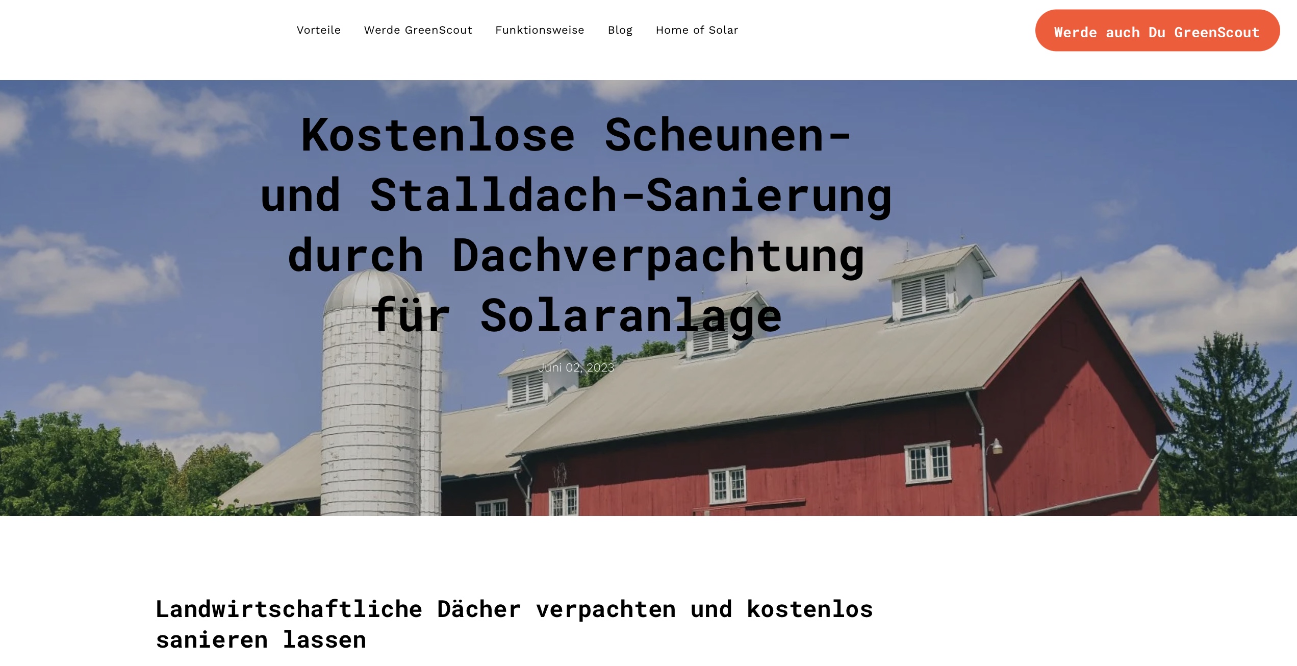 Kostenlose Scheunen- und Stalldach-Sanierung durch Dachverpachtung für Solaranlage