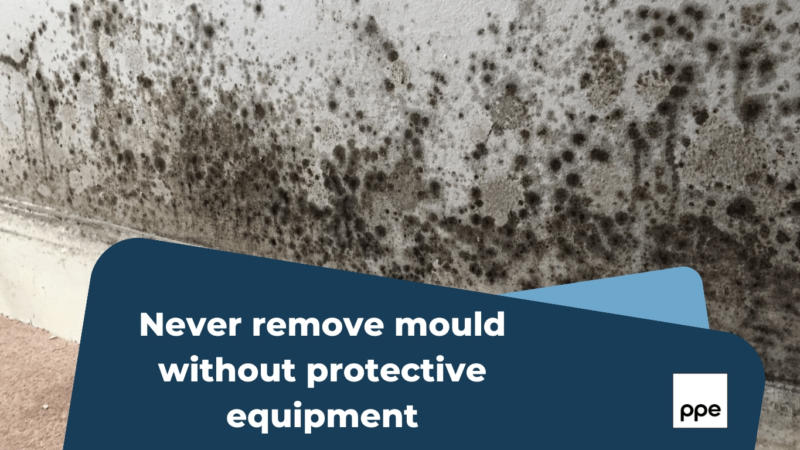 Never remove mould without protective equipment