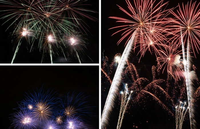 Abschlussfeuerwerk bei der „Größten Kirmes am Rhein“