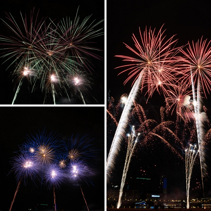 Abschlussfeuerwerk bei der „Größten Kirmes am Rhein“