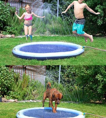 infactory Wasser-Spielmatte für Kinder & Hunde, PVC, BPA-frei