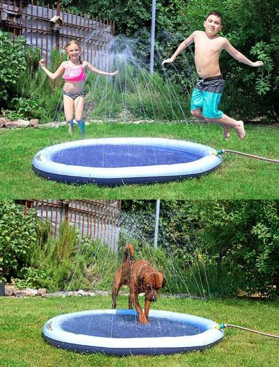 infactory Wasser-Spielmatte für Kinder & Hunde, PVC, BPA-frei