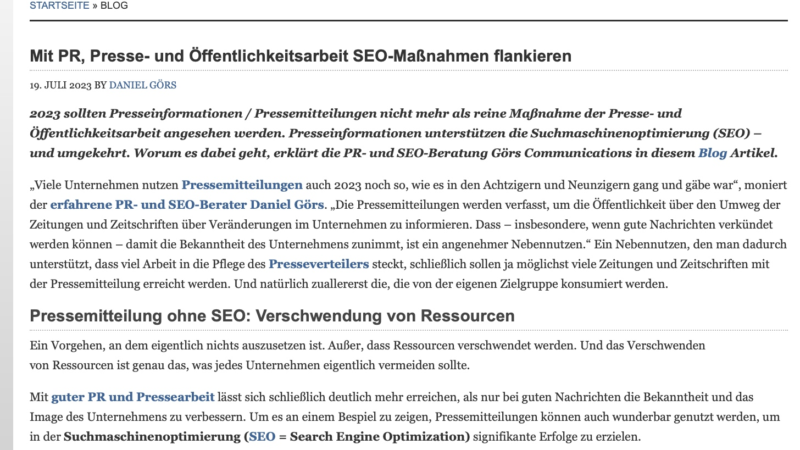 Mit PR, Presse- und Öffentlichkeitsarbeit die SEO-Maßnahmen flankieren