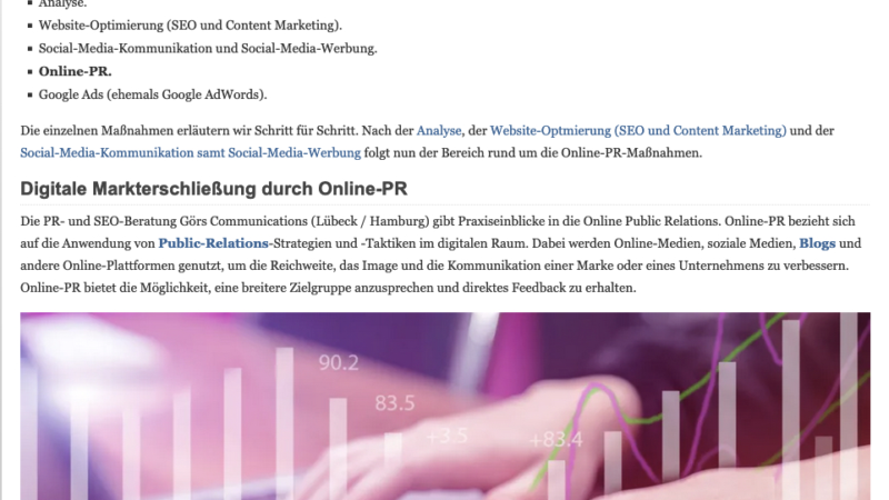 Digitale Markterschließung durch Online-PR
