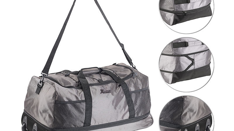 Xcase Reisetasche mit Trolley-Funktion, faltbar, erweiterbar