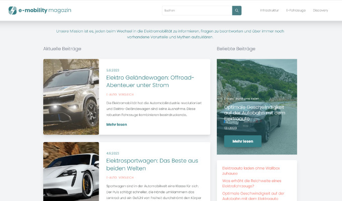 e-mobility magazin – Informieren, Aufklären und Begeistern für die Zukunft der Mobilität