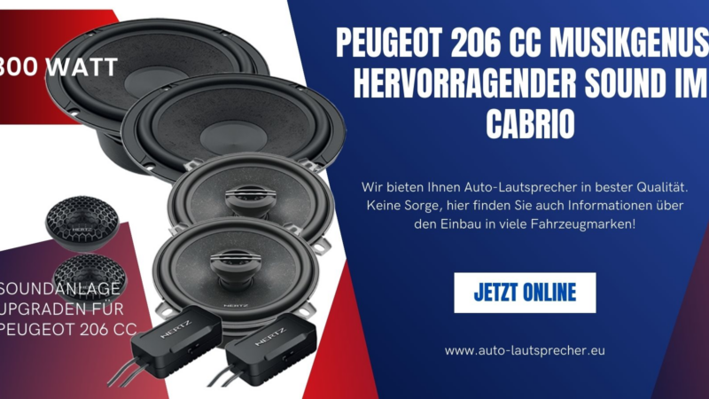 Peugeot 206 CC Musikgenuss hervorragender Sound im Cabrio