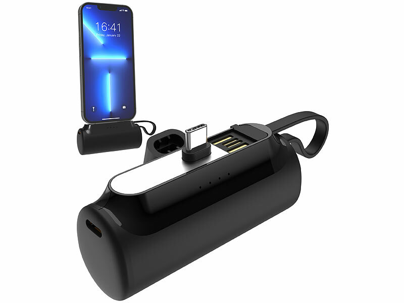 revolt Mini-Powerbank PB-270 mit USB-C-Stecker & USB-C-Buchse