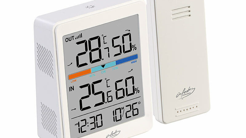 infactory Außen- und Innen-Thermometer und Hygrometer