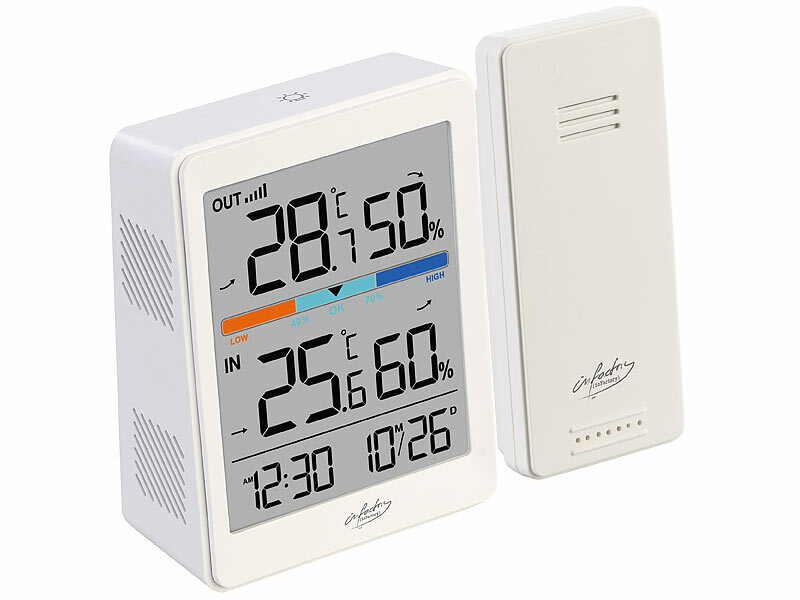 infactory Außen- und Innen-Thermometer und Hygrometer