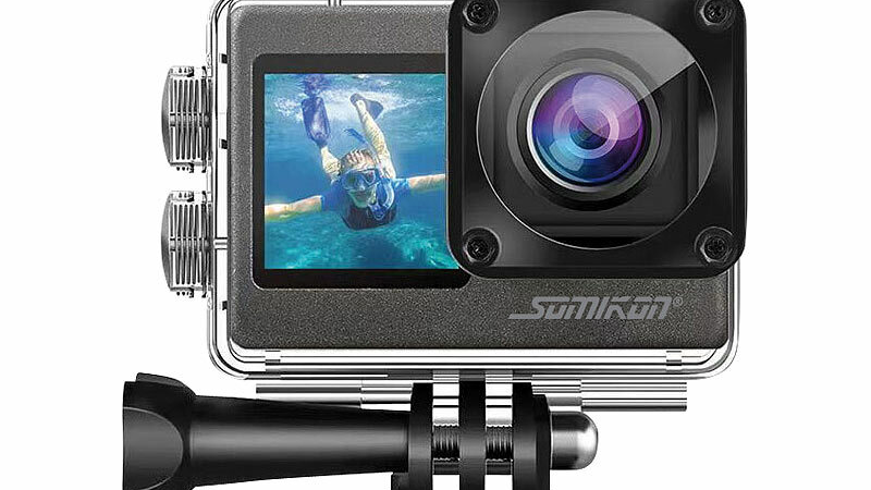 Somikon 6K-Actioncam DV-950.WiFi mit 2 Farbdisplays, WLAN