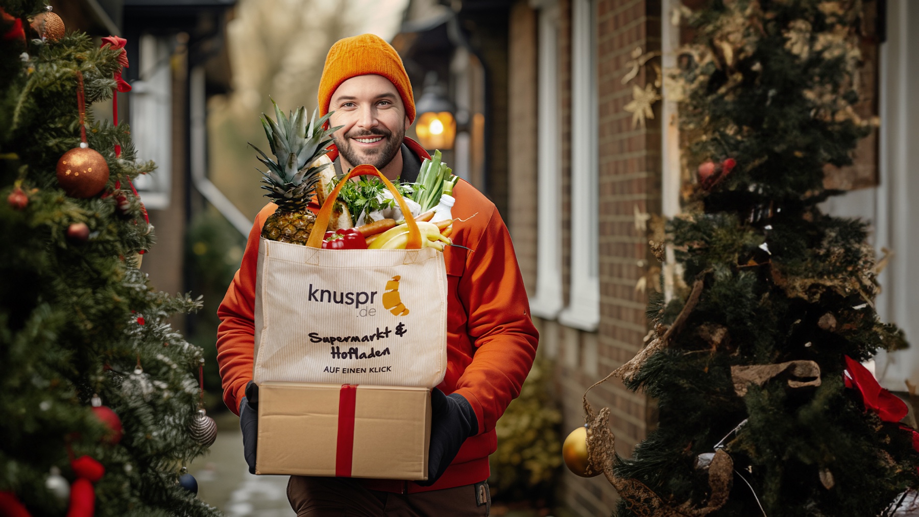 Besonderer Service zum Fest: Online-Supermarkt Knuspr liefert Weihnachtsbäume bis zur Haustür