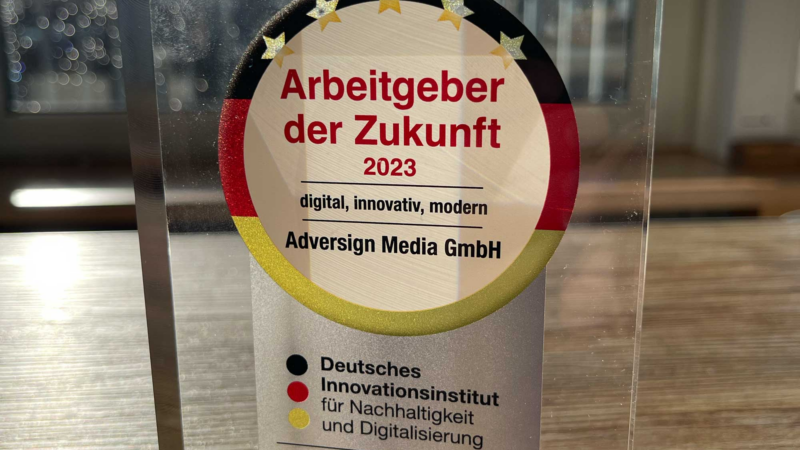 Adversign Media ist „Arbeitgeber der Zukunft 2023“