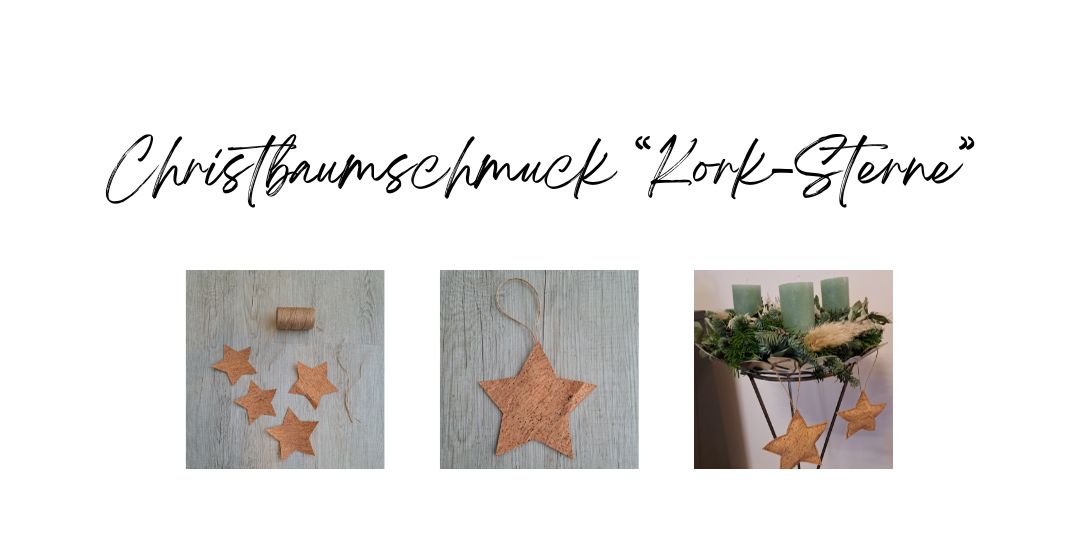 Nähanleitung: Christbaumschmuck oder Weihnachtsschmuck aus Kork „STERN“