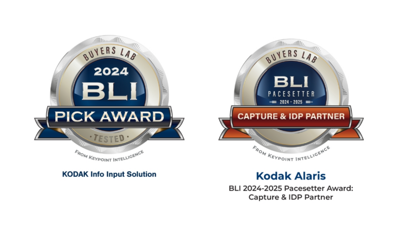 Kodak Alaris erhält mehrere Auszeichnungen von Keypoint Intelligence für seine Lösungen zur intelligenten Dokumentenverarbeitung