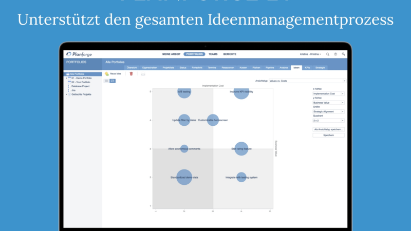 Planforge führt Ideenmanagement ein und vervollständigt damit sein hybrides PPM-Angebot