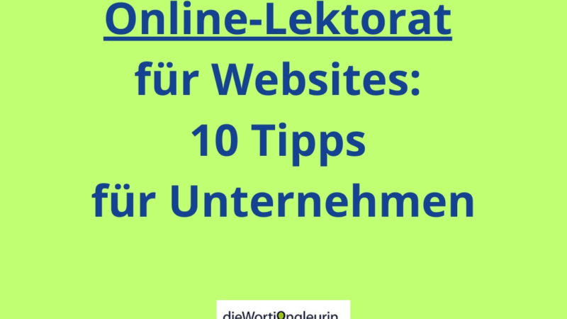 Online-Lektorat für Websites: 10 Tipps für Unternehmen