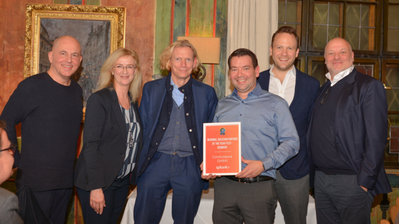 Controlware ist „Regional Solution Partner of the Year“ von Splunk