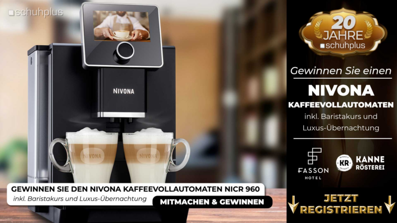 schuhplus verlost Kaffeevollautomat mit Fasson Hotel Heede und Kanne Rösterei in Heede