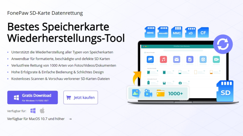 Leistungsstarke Datenrettung: FonePaw SD-Karte Datenrettung im Fokus