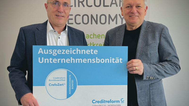 CrefoZert Auszeichnung für Umweltdienstleister Hellmann Process Management GmbH & Co. KG