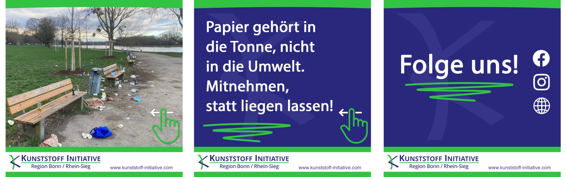 Müll in der Natur ist keine Frage des Materials – Kunststoff-Initiative Bonn/Rhein-Sieg startet Social-Media-Kampagne