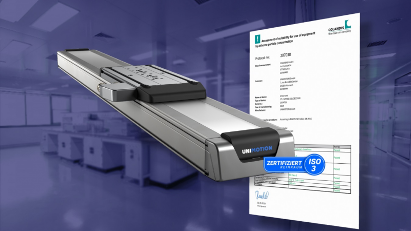 UNIMOTION erhält die ISO 3 Reinraum-Zertifizierung für CTL-Lineareinheiten