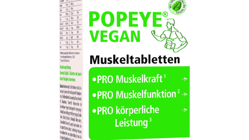 Popeye vegan Muskeltabletten für vegane Sportler