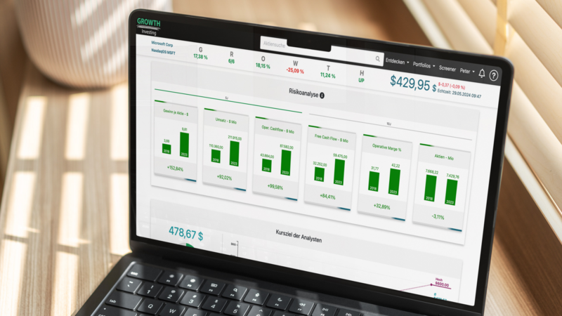 Risikoanalyse mit GROWTH Investing Aktienanalyse-Software