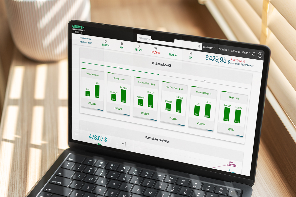 Risikoanalyse mit GROWTH Investing Aktienanalyse-Software