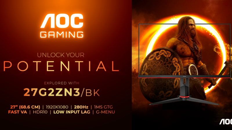 AOC präsentiert leistungsstarken Gaming-Monitor 27G2ZN3/BK mit rasanten 280 Hz