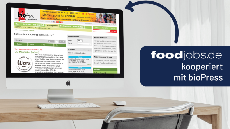 foodjobs.de kooperiert mit bioPress