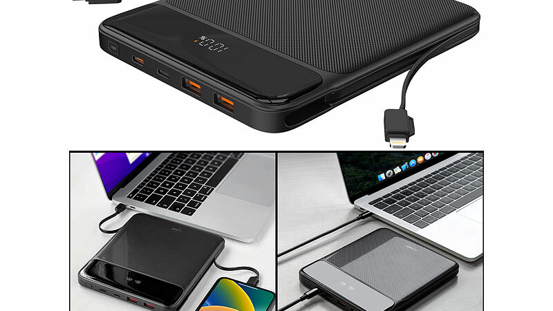 revolt Ultra-Slim-Powerbank PB-410, 120 Watt, 20.000 mAh