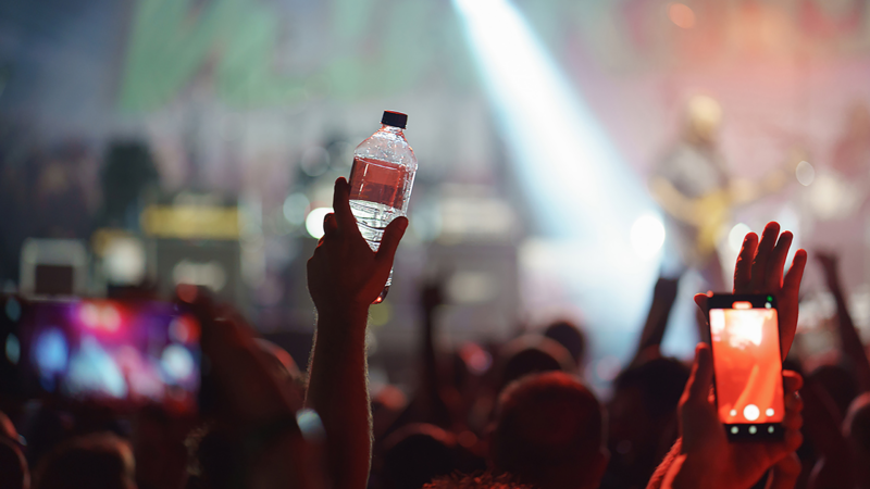 Plastic bottles at events