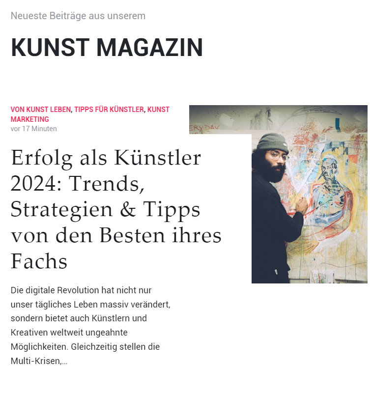 Erfolg als Künstler 2024