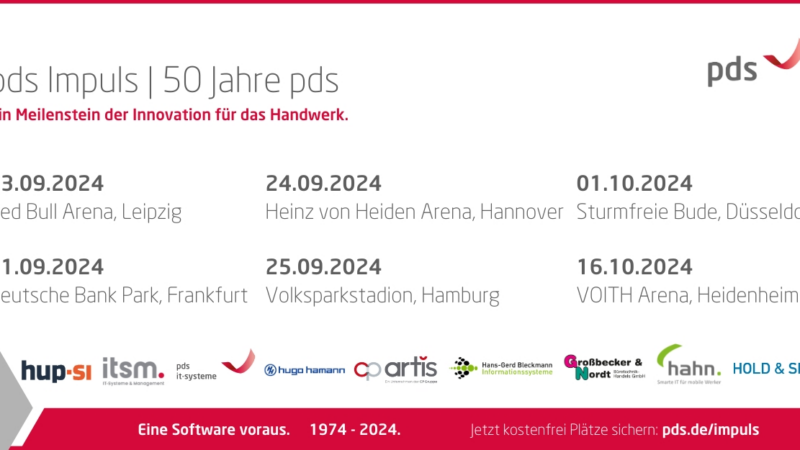 Auf Tour für das digitale Handwerk: pds startet Stadion-Eventreihe pds Impuls 2024