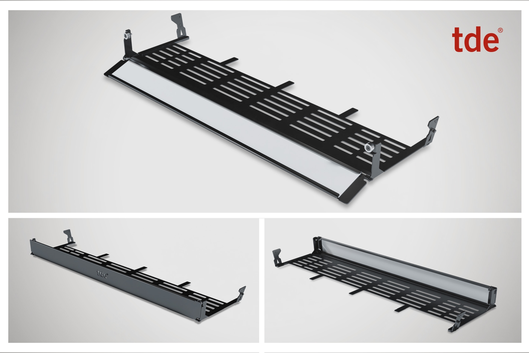 For even better handling: Patch cord tray now also with hinged front