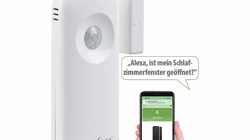 Luminea Home Control Smarter 2in1-WLAN-Tür-/Fenstersensor