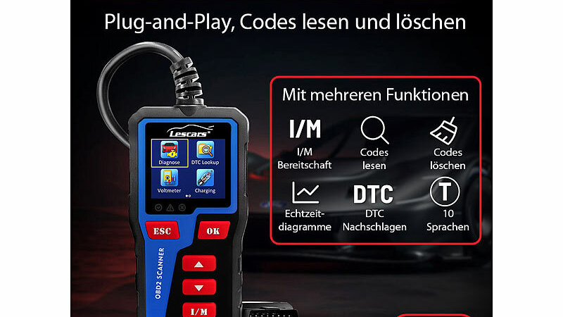 Lescars OBD2-Diagnosegerät OD-430