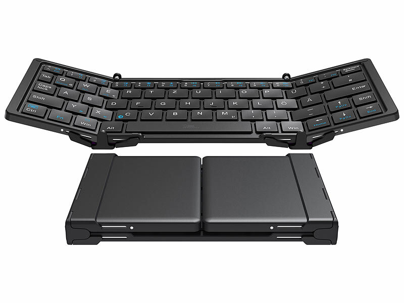 Callstel Ultrakompakte Trifold-Tastatur mit Standard-Enter-Taste