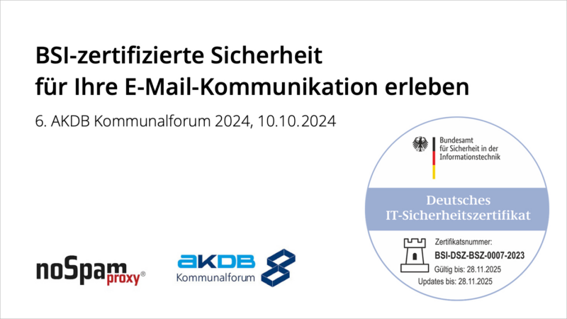 Mehr E-Mail-Sicherheit und maximale Nutzerakzeptanz – NoSpamProxy beim AKDB Kommunalforum