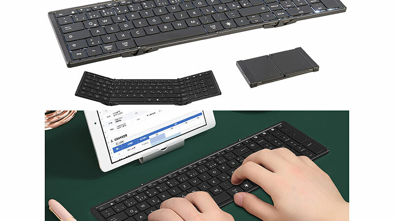 Callstel Faltbare Fullsize-Tastatur mit Bluetooth