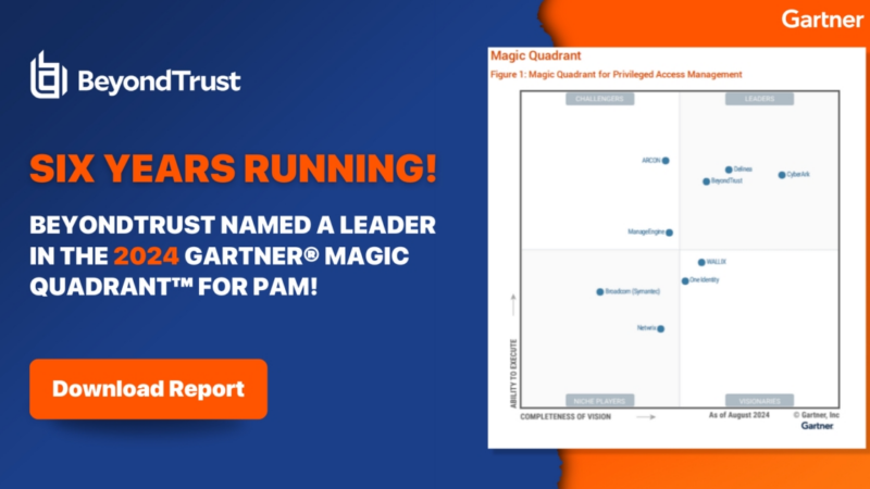 Leader im Gartner Magic Quadrant für PAM 2024